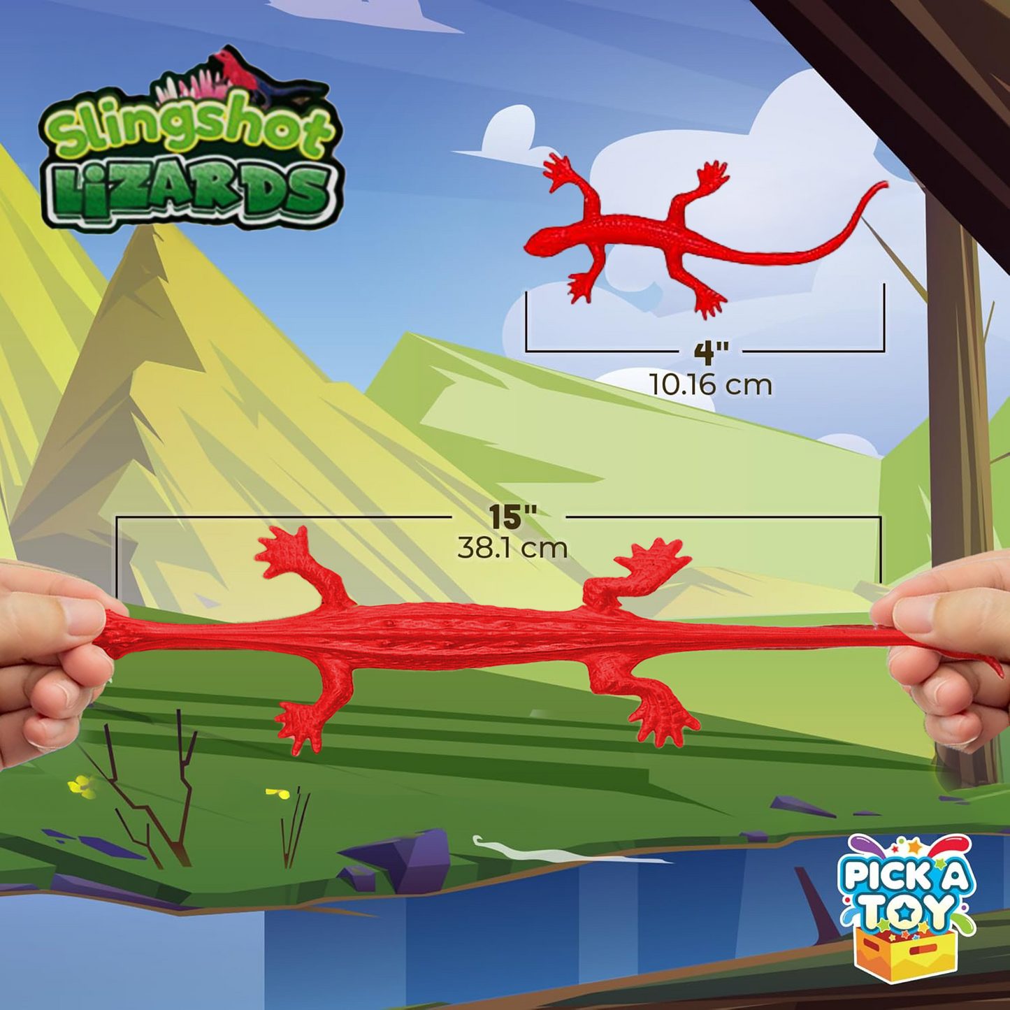 Sticky gecko slingshot lizard toys, 36 pack party favors for kids