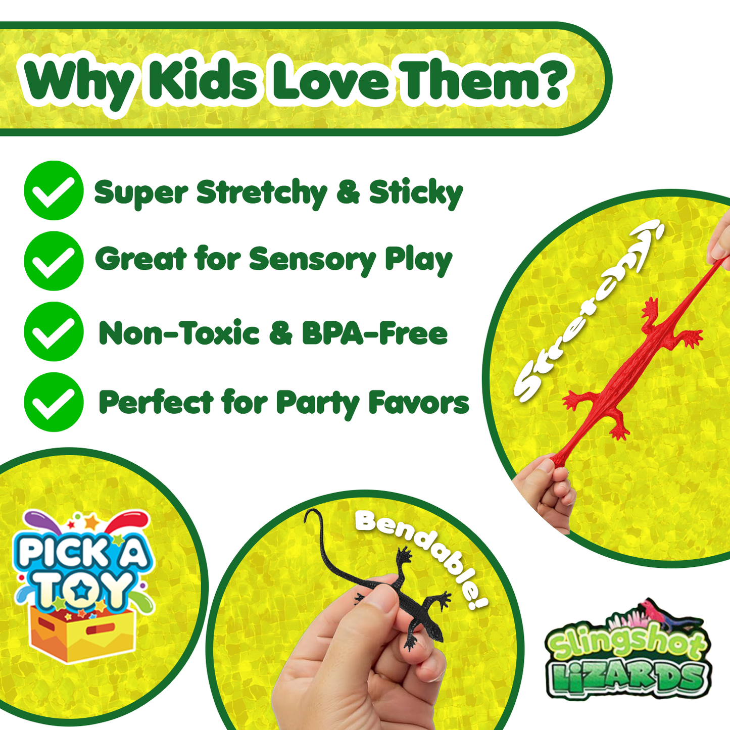 Sticky gecko slingshot lizard toys, 36 pack party favors for kids