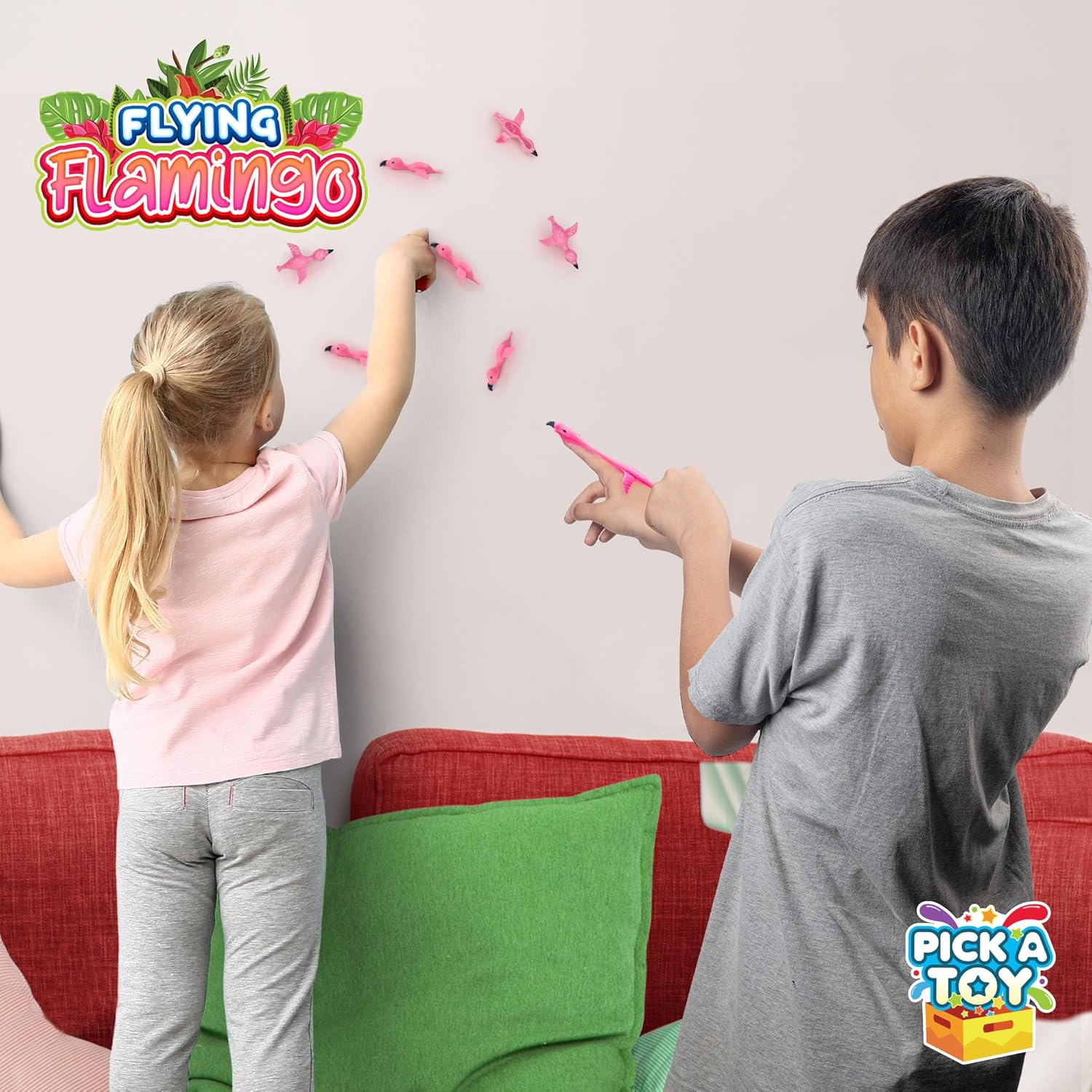 Flamingo finger slingshot toys, 36 pack party favors for kids