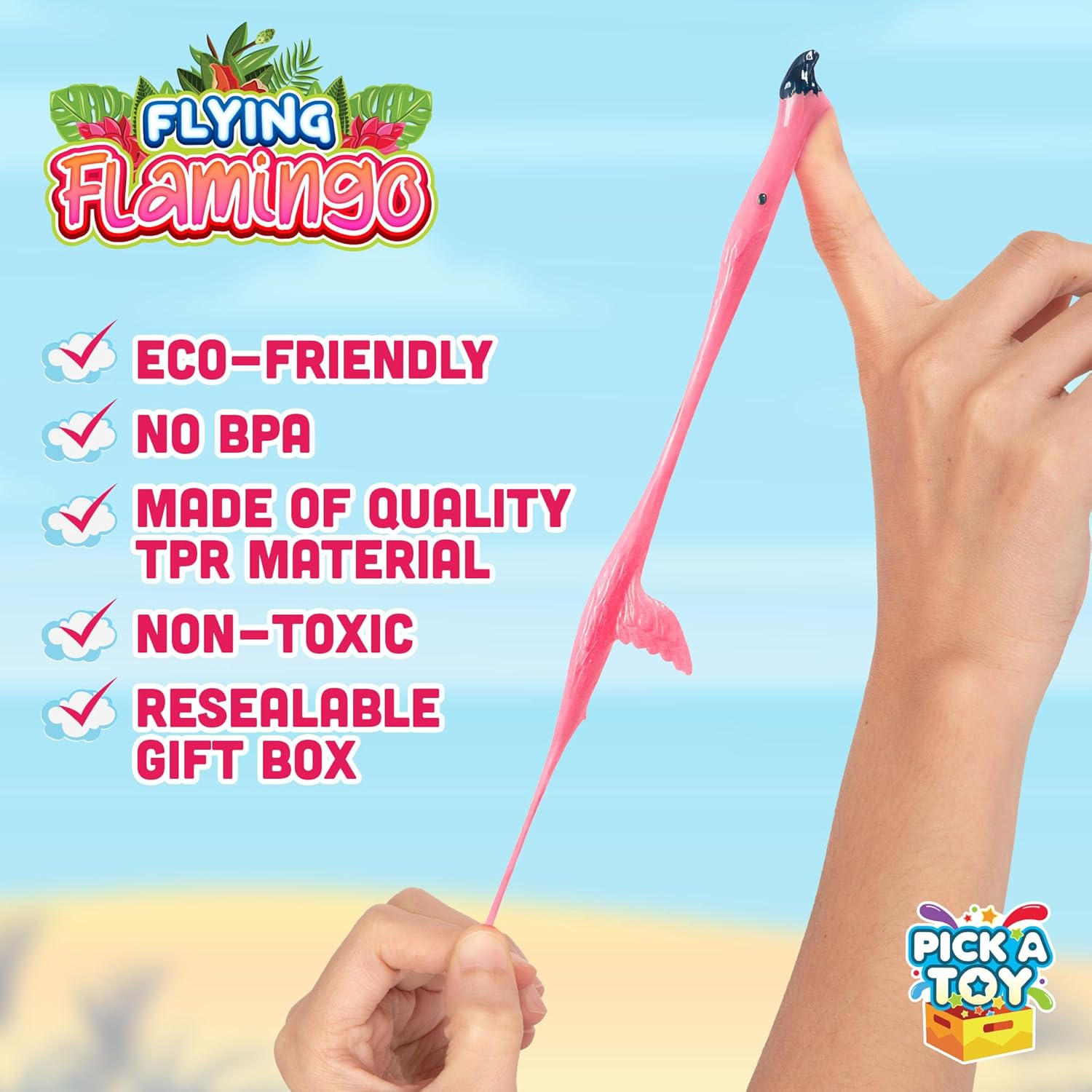 Flamingo finger slingshot toys, 36 pack party favors for kids
