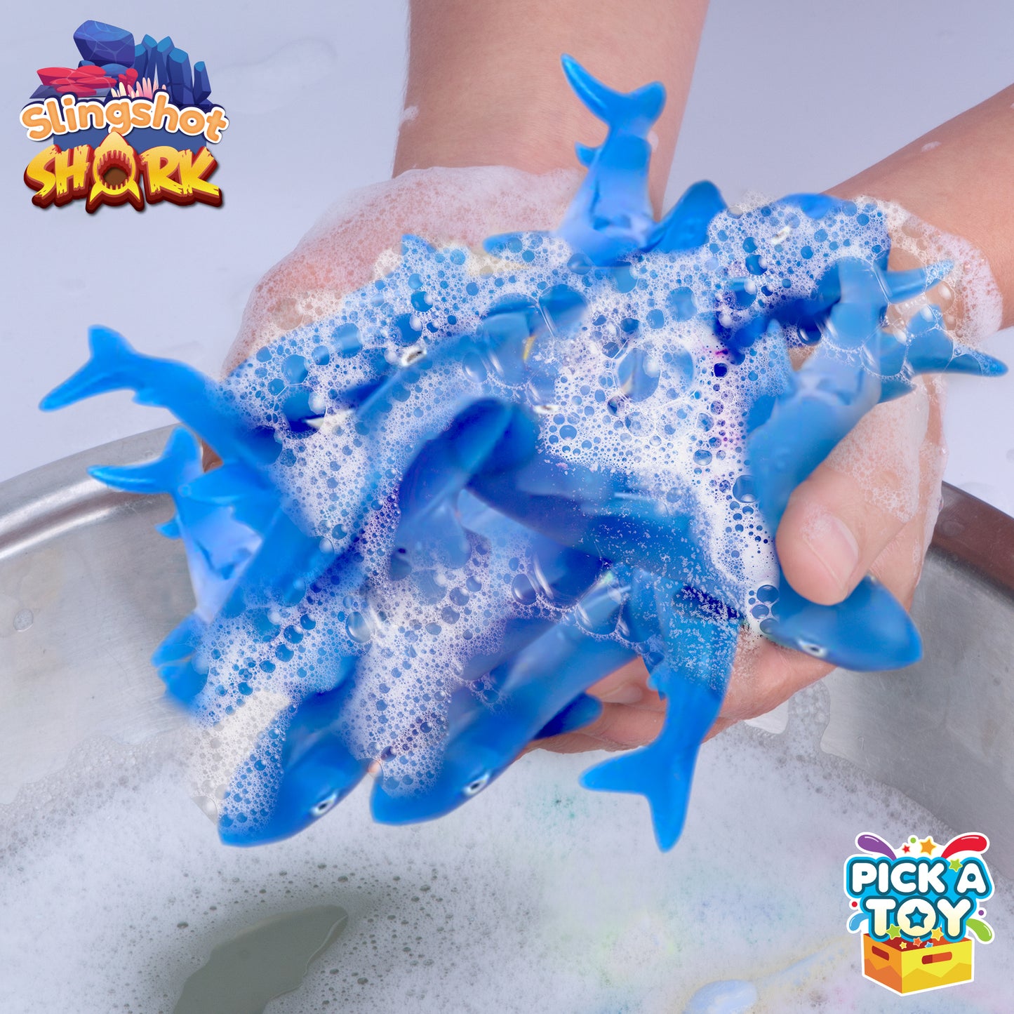 PICK A TOY 36 Pcs Shark Party Favors Stretchy Slingshot Toys, Easter Egg Fillers, Birthday Goodie Bags Stuffers, Sea Animal Party Decorations, Fish Shooter Game Finger Flicker