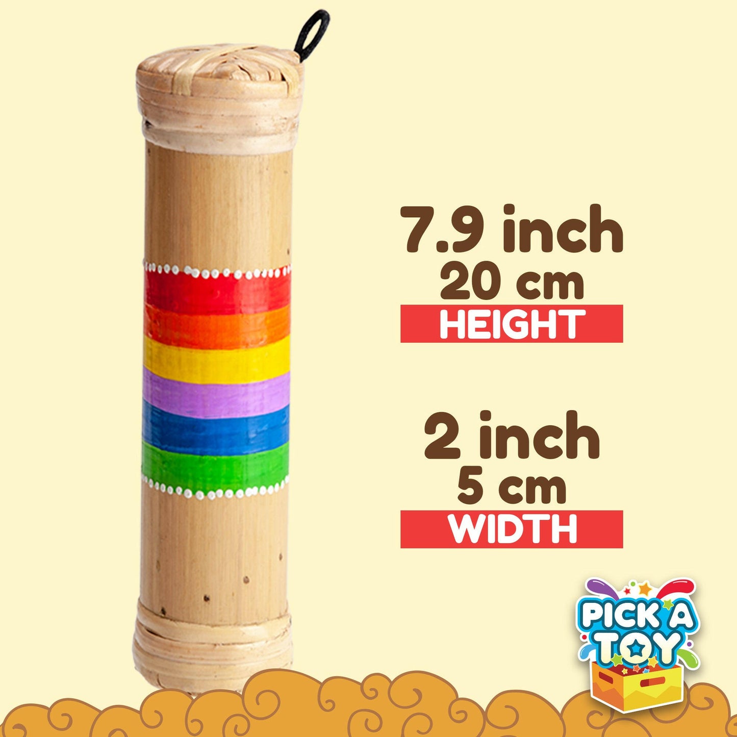 Bamboo Rain Stick Sensory Toy Musical Instrument For Kids And Adults - Pick A Toy