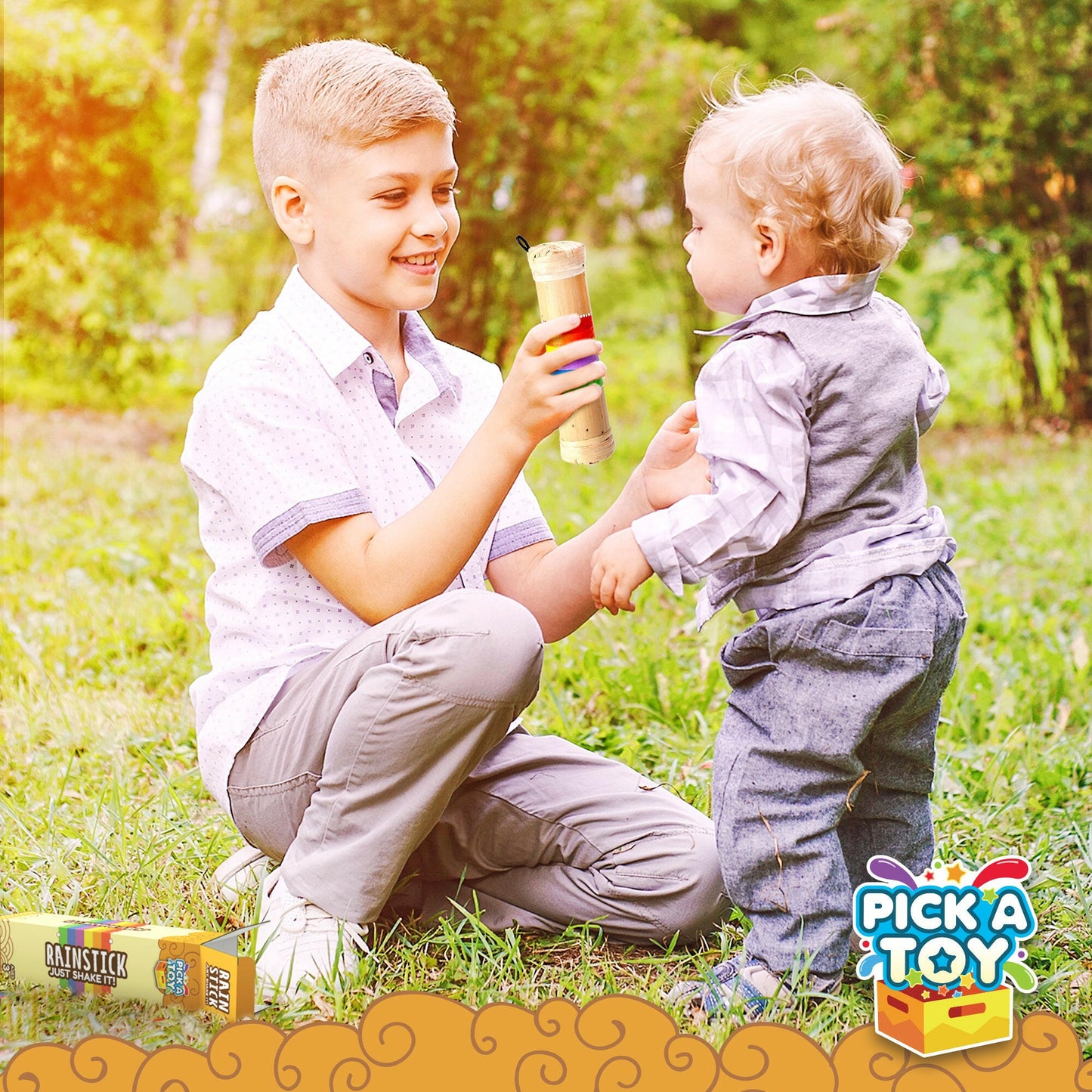 Bamboo Rain Stick Sensory Toy Musical Instrument For Kids And Adults - Pick A Toy