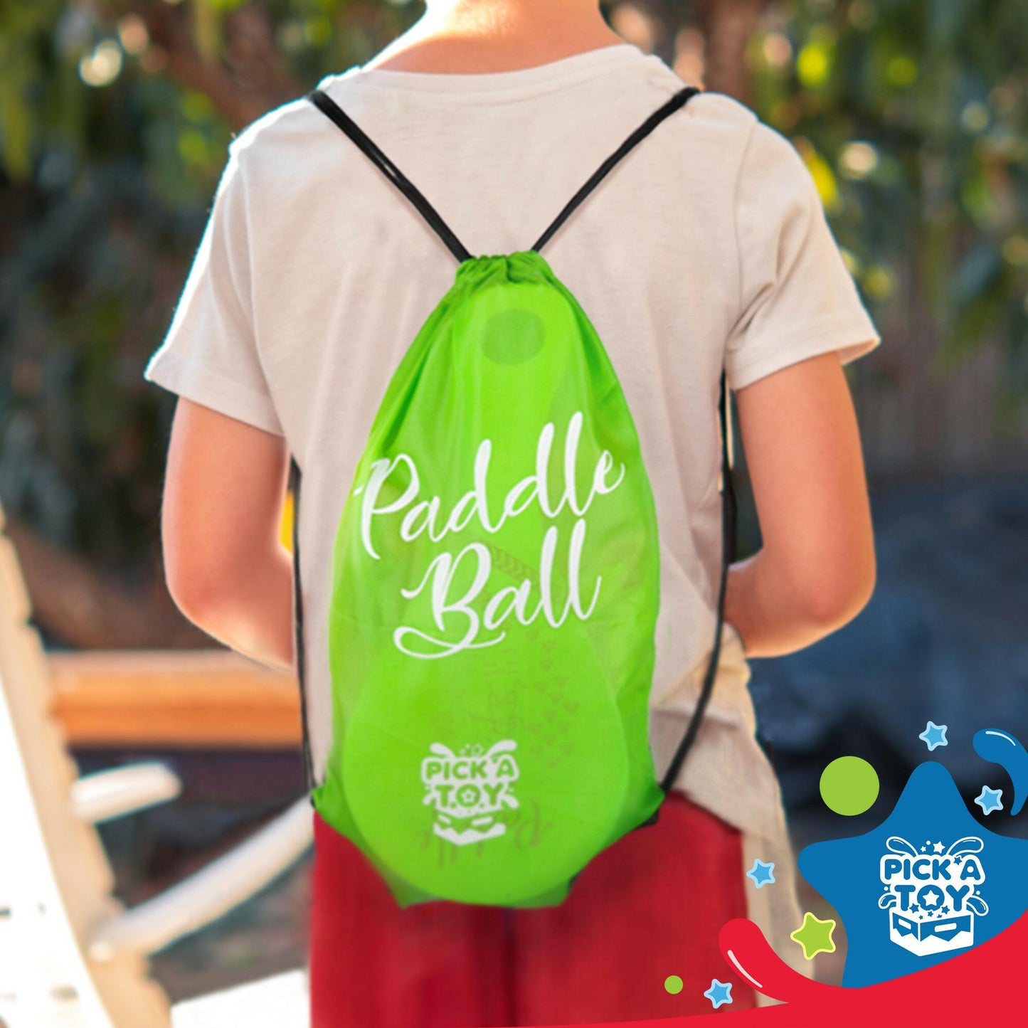 2 Set Wooden Paddle Ball Toy With Carry Bag - Pick A Toy