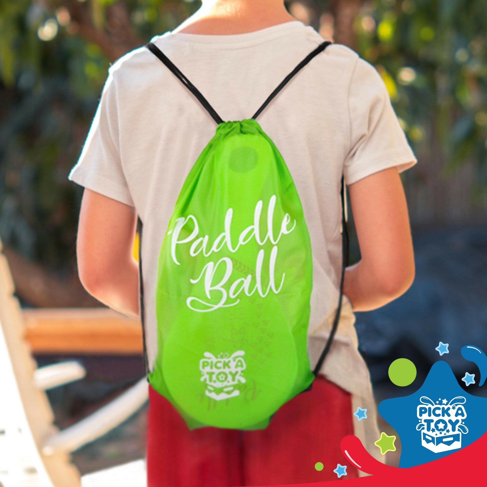 2 Set Wooden Paddle Ball Toy With Carry Bag - Pick A Toy