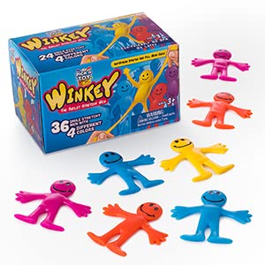Pick A Toy Stretchy Happy Man Toy Party Favors for Kids: Sensory Toys Set of 36 - Classroom Small Prizes for Birthday Goody Bag and Easter Stuffers