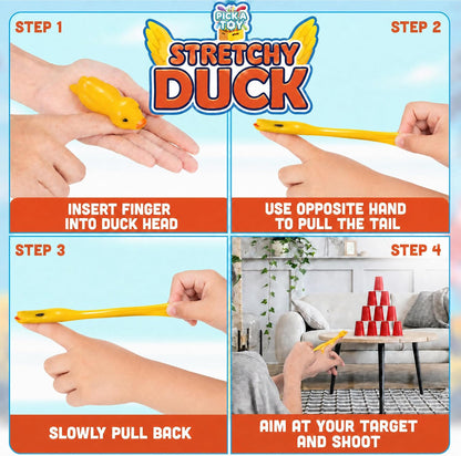 PICK A TOY 36 Pcs Rubber Ducks Slingshot Toys – Stretchy Slingshot Party Favor Toys for Kids, BPA-Free & Non-Toxic TPR – Birthday Goodie Bags, Pinata Filler, Classroom Prizes, Easter Basket Stuffer