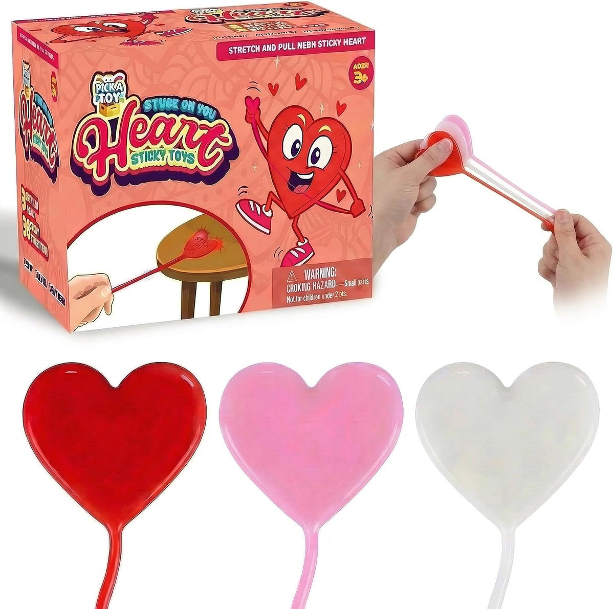 36 heart sticky hands party favors