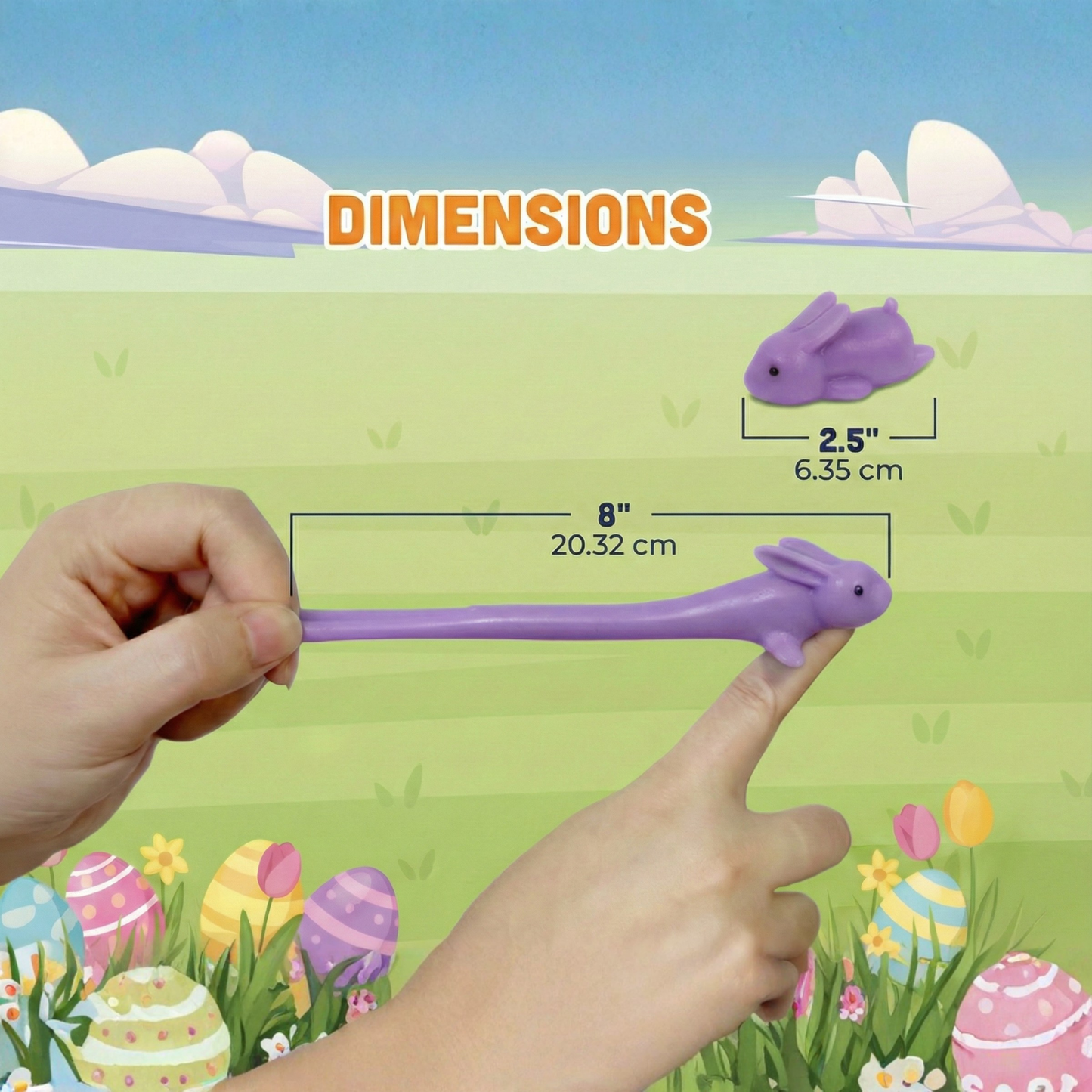 PICK A TOY Bunny Favor Toys for Girls and Boys, 36 Pcs Rubber Finger Flicker Stretchy Slingshot for Kids, Birthday Goodie Bag, Easter Party Favors, Classroom Treasure Chest Treats (Bunny)