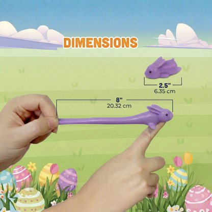 PICK A TOY Bunny Favor Toys for Girls and Boys, 36 Pcs Rubber Finger Flicker Stretchy Slingshot for Kids, Birthday Goodie Bag, Easter Party Favors, Classroom Treasure Chest Treats (Bunny)