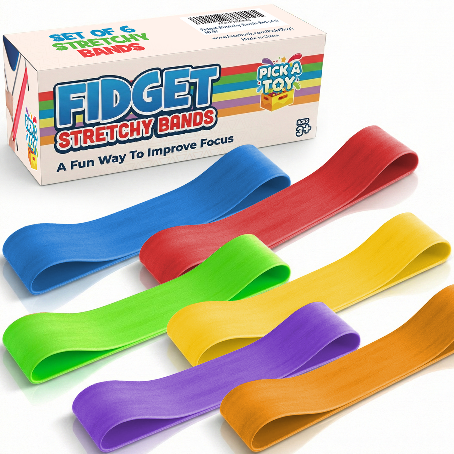 Chair Bands For Kids With Fidgety Feet 6 Pack | Fidget Chair & Desk Band | Stretchy Bands for Your Feet | For Kids with ADHD, ADD, SPD, Autism