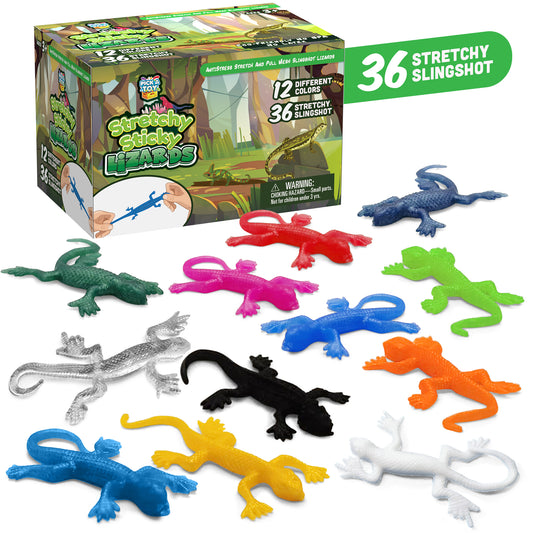 Sticky gecko slingshot lizard toys, 36 pack party favors for kids