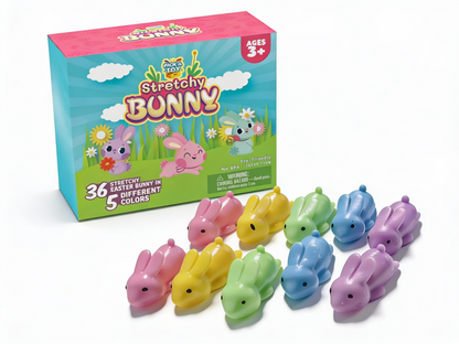 PICK A TOY Bunny Favor Toys for Girls and Boys, 36 Pcs Rubber Finger Flicker Stretchy Slingshot for Kids, Birthday Goodie Bag, Easter Party Favors, Classroom Treasure Chest Treats (Bunny)