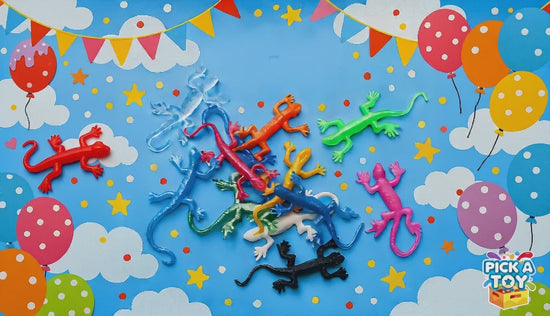 Sticky Gecko Lizard Toy Party Favor Slingshot demo video