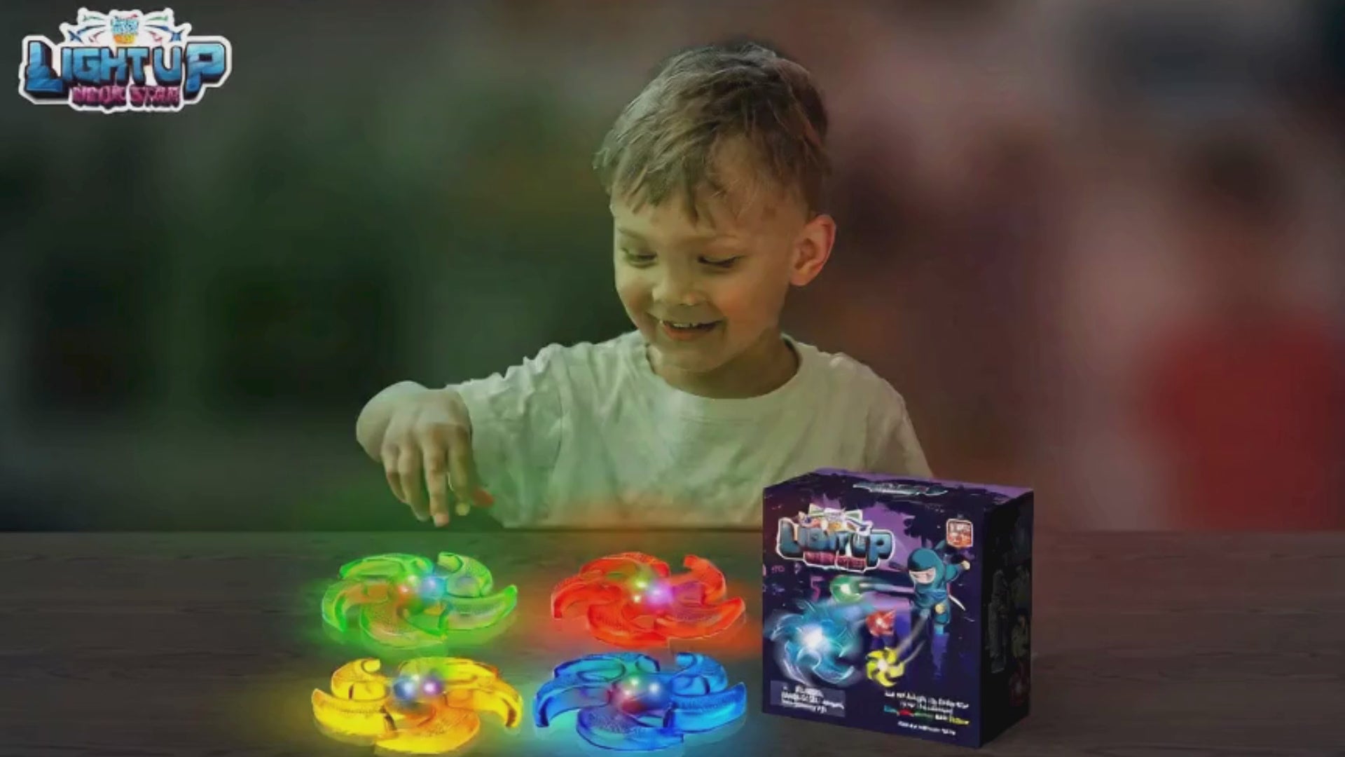 PICK A TOY Light Up Ninja Flyers 4 LED Electronic Stars demo video