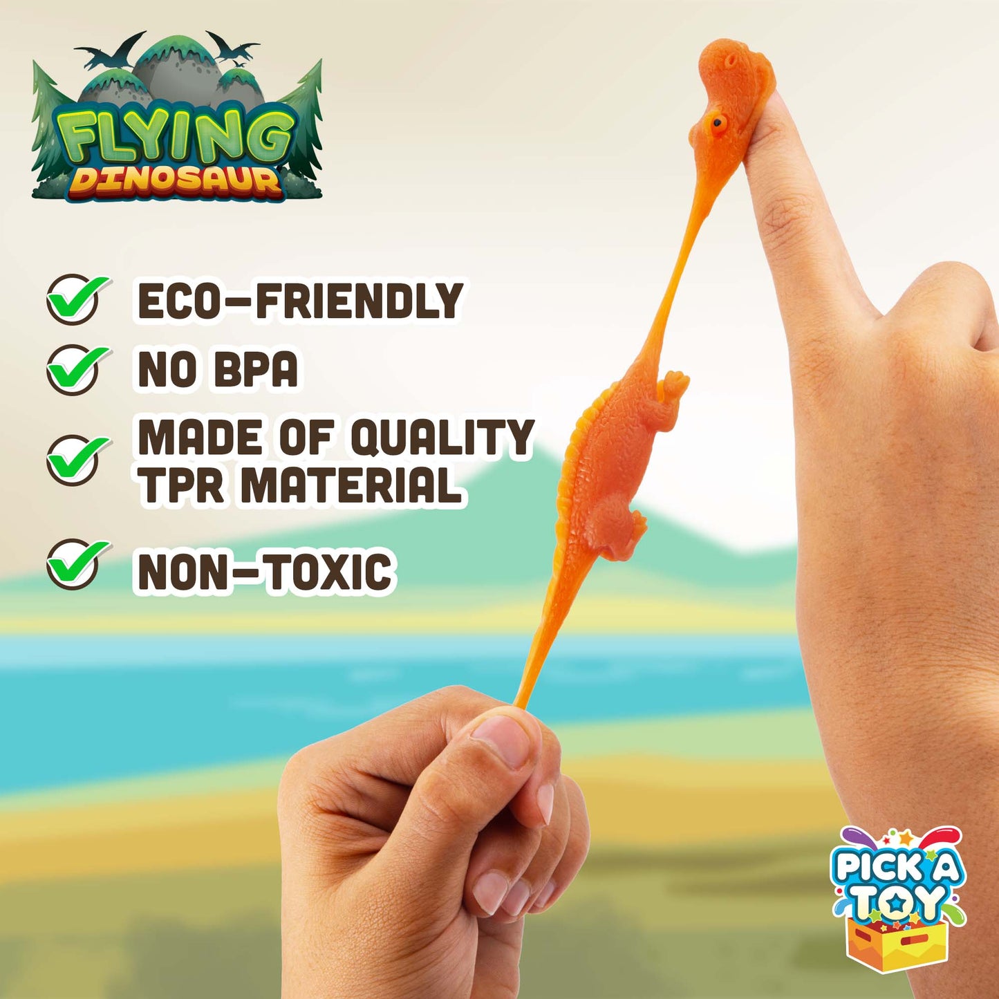 Rubber Slingshot Flying Dinosaur Toy - Pick A Toy