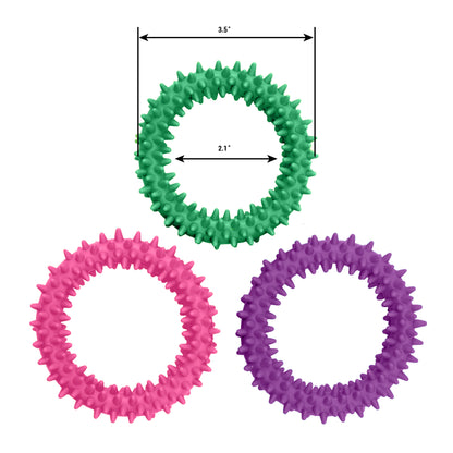 Sensory Ring and Fidget Toy 3 Pack Pink Purple Green | Soft, Flexible Rubber Spikes | Helps Reduce Stress and Anxiety| Promotes Focus and Clarity | Children, Youth, Adults Sensory Toys - Pick A Toy