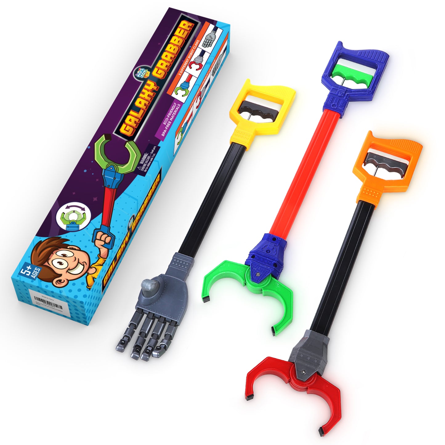 Interactive Toy Grabber, Robot Hand and Robotic Claw, 3 Pc Set - Pick A Toy