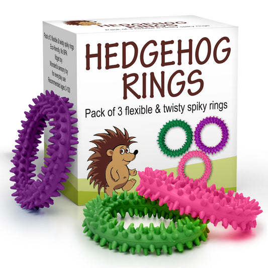 Sensory Ring and Fidget Toy 3 Pack Pink Purple Green | Soft, Flexible Rubber Spikes | Helps Reduce Stress and Anxiety| Promotes Focus and Clarity | Children, Youth, Adults Sensory Toys - Pick A Toy