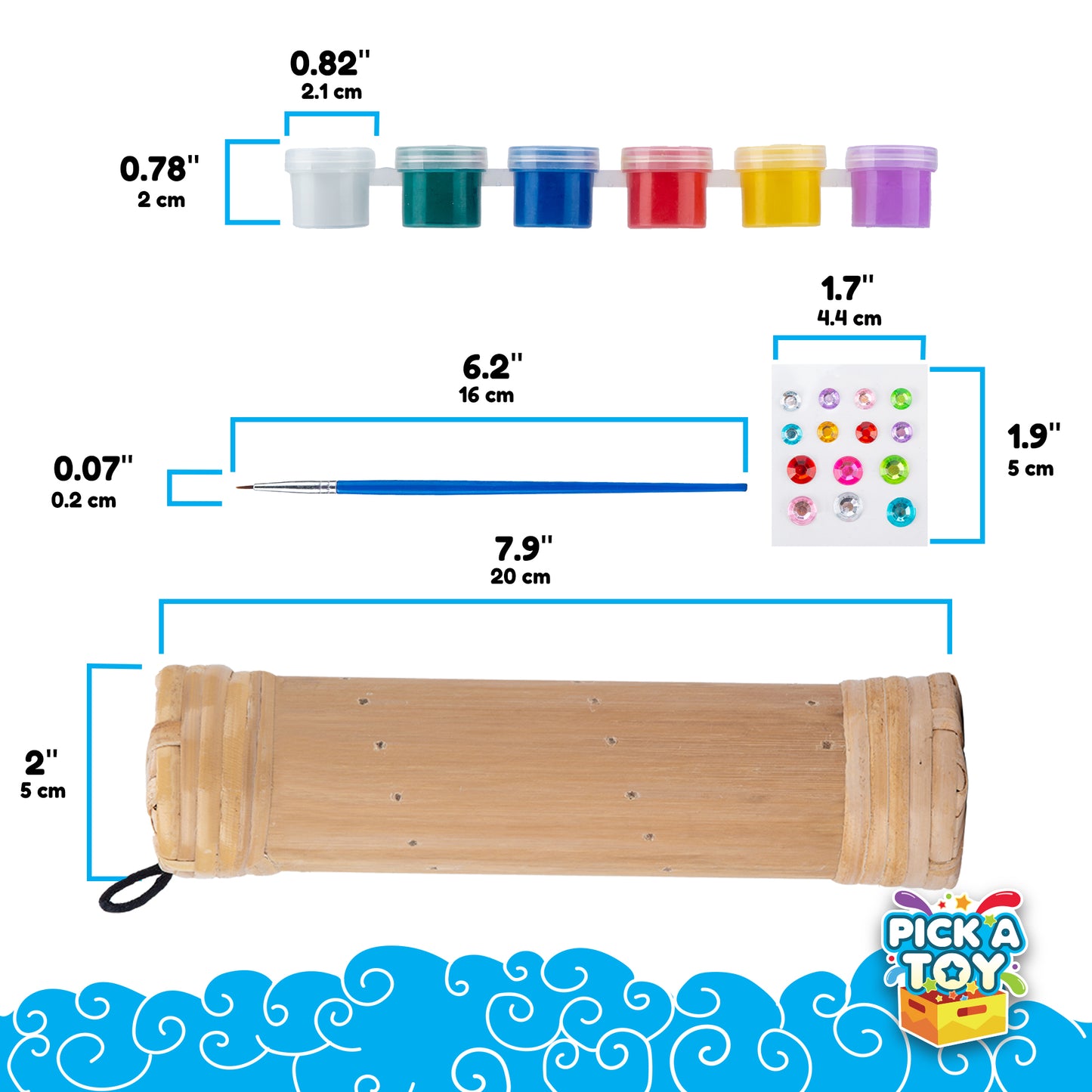 Bamboo Rain Stick Coloring Kit - Pick A Toy