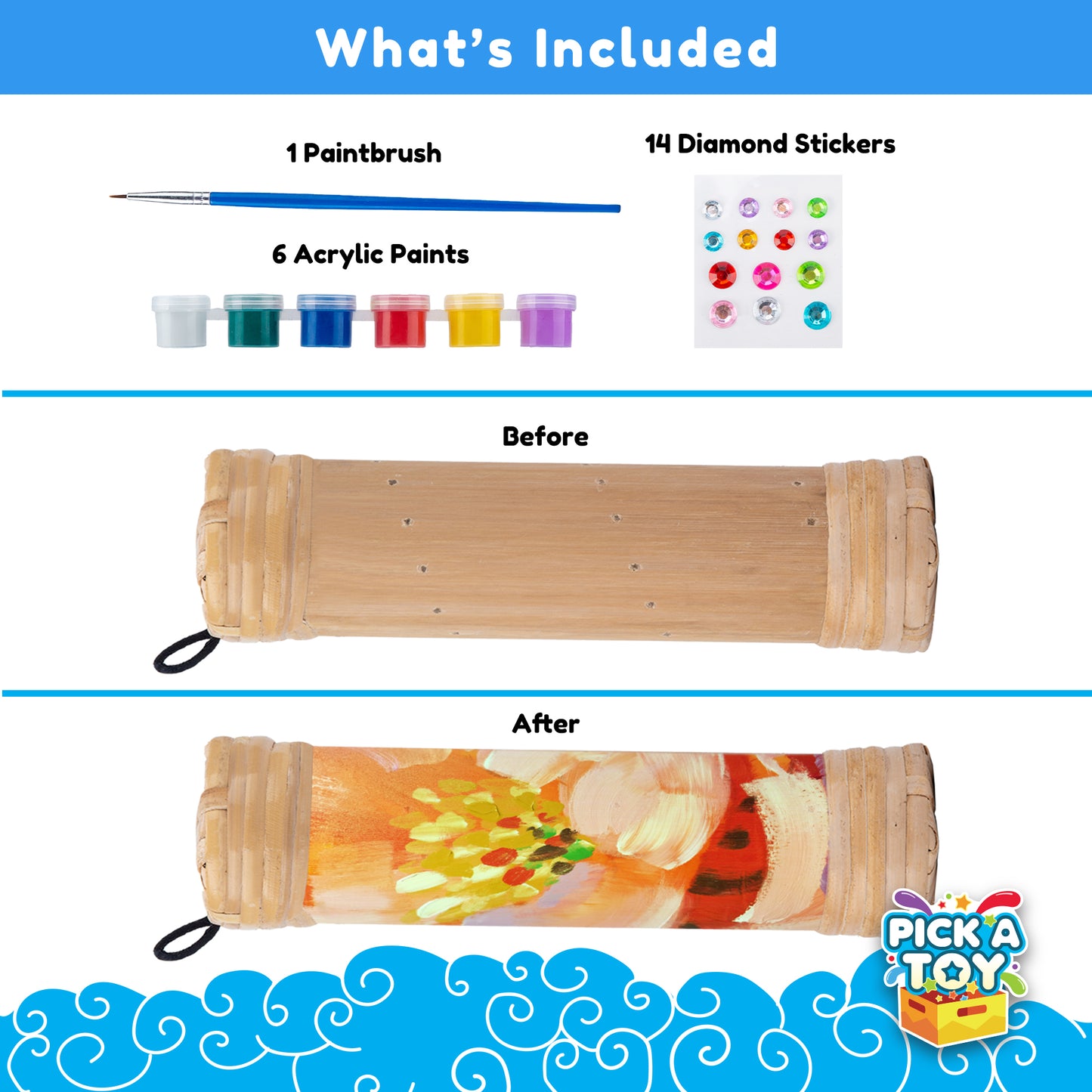 Bamboo Rain Stick Coloring Kit - Pick A Toy