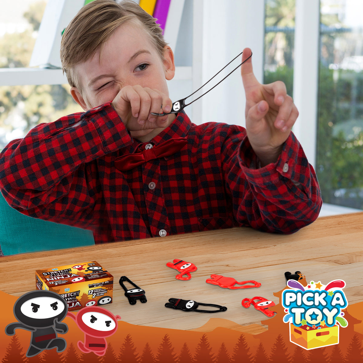 Stretchy Flying Ninjas By Pick A Toy [12-Pieces] - Pick A Toy