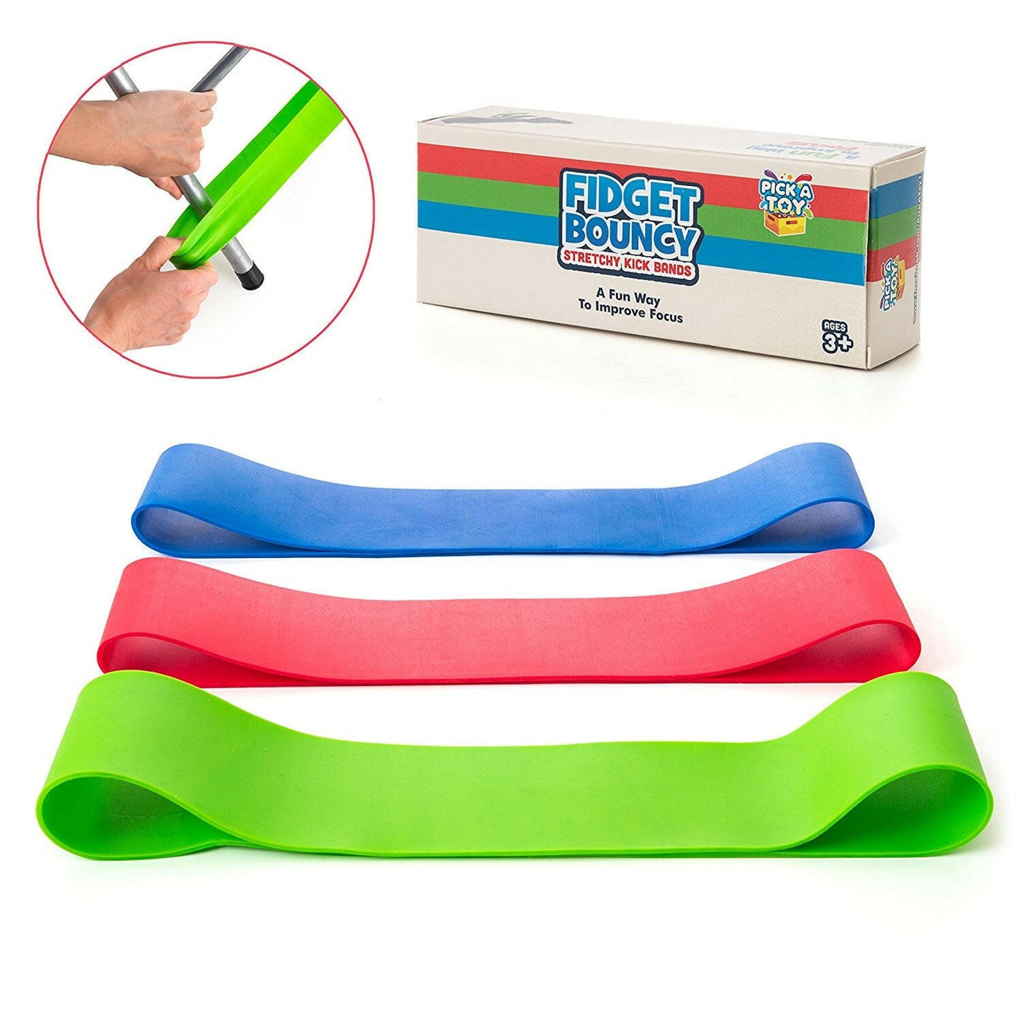 Stretchy Resistance Fidget Bands Toy For Kids 3 Pack - Pick A Toy
